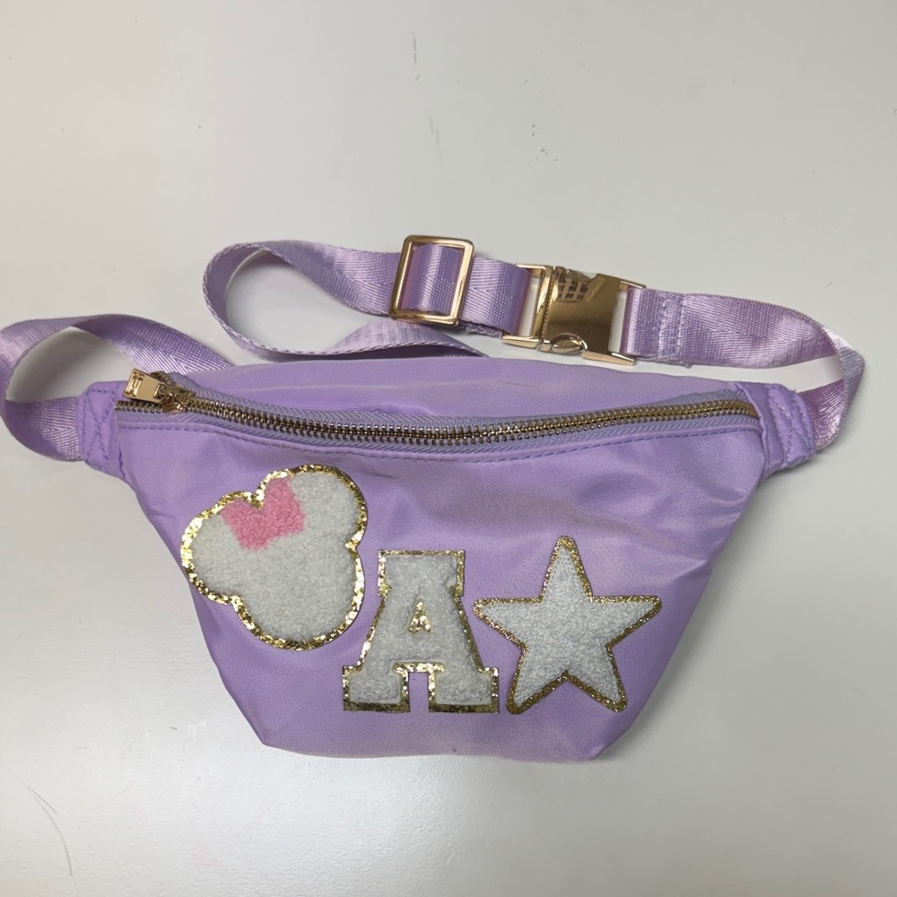 Lavender Minnie Belt Bag with ‘A’ and Gold Details